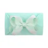 Baby Girls Soft Bow Wide Headbands Kids Solid elastic Bowknot Hairbands Hair Accessories Grosgrain Hairband Ribbon Bows Headdress 20 Colors