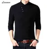 Liseaven Men's Black T-Shirt Long Sleeve Tshirts V-Neck T Shirts Male Casual Shirt Spring Summer Autumn Tops&Tees G1229