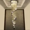 long chandeliers staircase hotel