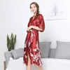 Women Sleepwear Ladies Pajamas Soft Nightgown Female Half Sleeved Cardigan V Neck Nightdress Sexy Home Gown With Robe LX