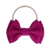 2022 Nowy Bowknot Hair Sticks Baby Girl Big Bow Pałąk Czystego Solid Color Dzieci Nylon Hairband Dzieci Urocze akcesoria