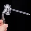 Quartz Rökning Tillbehör Kärnbanger Barrel Form Domeless 3mm Tjocklek Banger 10mm 14mm 18mm Man Kvinna för glas Bong Vattenrör