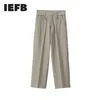 IEFB мужские костюмы брюки мужские корейские тенденции скрыты задняя упругая талия елки прямой причинно-следственный широкий брюки ноги весна 9Y5994 210524