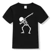 Çocuklar Unisex T-shirt Dabbing Kafatası İskelet Genç Erkek Kız Yaz Tarzı Kısa Kollu Tops Tshirt Çocuk Rahat Tees T Gömlek G1224 Tops