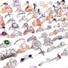 Hele 30 stks Veel vrouwen ringen strass kristal zirkoon steen Sieraden Ring paar geschenken trouwringen mix stijlen mode 193o