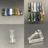 Glass Filter Tip Flat Round Mouth Smoking Joint OD8mm 12mm Clear Colorful holder for Dry Herb Tobacco Cigarette Rolling Paper