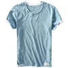 Men's T-Shirts Bamboo Cotton T-Shirt 2021 Summer Casual Thin Washed Old Short Sleeve Bottoming Tshirt