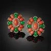 coral flower earrings