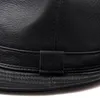 Wide Brim Hats Fashion Real Leather Gentleman Fedora Chapeau Men d'automne hivern