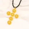 9 k THAI BAHT G/F jaune solide collier en or fin boucles d'oreilles bague à grande échelle croix pendentif ensembles de bijoux de haute qualité pour femmes