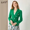 Kobiety Wiosna Jesień Biuro Lady Double Breasted Blazer Jacket Moda Notched Collar Długi Rękaw Work Kartuarni Płaszcze Plus Rozmiar 4XL 210601