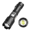 Puissante lampe de poche LED XHP160 avec lumière latérale COB Support de torche Super lumineuse Zoom lumières de Camping d'aventure étanches