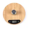 Cocina de madera Scale Ambiental Wood Food Coffee LED LED Electronic Bamboo Hornear 5kg / 1g 210915