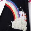 Metri di salto a maniche lunghe per ragazze Abiti arcobaleno Applique Princess Party Dress Cotton Fashion Abbigliamento per bambini per l'autunno 210529