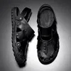 الصنادل جلد طبيعي للرجال الروماني 39 جوفاء خفيفة الوزن تنفس الأحذية عارضة الصيف في المصارع سانداليا الغمد