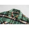 Kvinnor Winter Coat Fashion Green Plaid Jacket Casual Coats Streetwear tjocka överdimensionerade kvinnliga outwear 210521