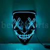 Halloween Horror Mask Cosplay Maska LED Light Up El Wire Scary Mask Glow In Dark Masque Festival Party Maski CYZ32347498313
