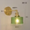 Lámparas de pared IWHD Lámpara de cobre moderna nórdica Interruptor de aplique Vidrio verde Estilo japonés Espejo de baño Luz de escalera Wandlamp Aplique Murale