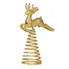 Choinki Top Star Toppers Heart Elk Topper Złoty Srebrny Czerwony Xmas Drzewo Ornament na Dekoracji domu Treetop