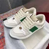 Screener Spor Sneaker Bej Tereyağı Kirli Deri Ayakkabı Çalışan Vintage Kırmızı ve Yeşil Web Şerit Luxurys Designers Spor Sabahları Bi Renk Kauçuk Sole Klasik Sıradan Ayakkabı0029