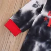 Jumpsuits krawat bar barwnik urodzony urodzony chłopiec rompers tata liste