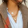 Bohemian Paperclip Chain Women Collier Rectangle Link Hera Choker Collier en acier inoxydable or Silver Color1 604 Q27673385