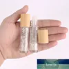 10ml Glass Roll on Bottle with Gemstone Roller Ball for Essential Oil perfume Liquid with Clear Crystal and Bamboo Lid 12pcs