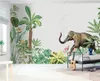 カスタムフォトの壁紙3D壁紙の壁紙美しいヨーロッパの手塗り小さな新鮮な熱帯植物動物背景壁紙の家の装飾