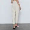 Elegant Mulheres Cinto Cintura Alta Calça Senhoras Sólida Calças Reta Calças Streetwear Feminino Chique Chique Calças De Comprimento 210427