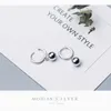 Ankomst Bollar Sterling Silver 925 Hoop Earring för kvinnor Enkel Korea Style Fine Smycken Tillbehör 210707