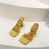 Dress Shoes 2021 Brand Women Sandal Fashion Narrow Band Cross Strap Gladiator Ladies Vintage Thin High Heel Pumps Sandals