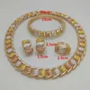 Kingdom Ma Nigerian Wedding Bridal African Gold Jewelry Set Dubai模倣クリスタルネックレスブレスレットイヤリングリングセット21033178002