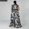 Dress Woman Plus Size 2Xl-6Xl Baroque Print Long es Summer Big Swing Party Bandage Robe Ete Femme Vestidos Largos 210515