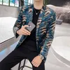 Homens Ternos Blazers Plyesxale Leopard Blazer Homens 2022 Slim Fit Mens Veludo Homem Verde Casual Terno Casaco Estágio Fase de Prometo Vestuário Q155