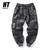 Hip Hop Cargo Pant Mens Fashion Joggers Casual Pants Streetwear Multi-Pocket Ribbons Military Pants Men Harem Pants Large Size 210714