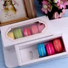 Geschenkomschakeling 10 -stcs Paper Pakbox met transparant raam Wit Delicate lade Display Wedding Cookie Candy Cake Macaroon Boxesgift