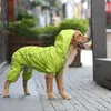 Dog Apparel Large Raincoat Hooded Golden Retriever Clothes Medium Big Rain Coat Costumes Waterproof Jumpsuit For Labrador Husky Gree