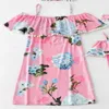 Spring Summer Family Matching Clothes 3pcs Sets Mother Daughter Baby Off The Shoulder Floral Dress Bodysuit E 210610