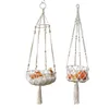 Cat Beds & Furniture Breathable Hollow Hanging Basket Cotton Line Flower Pot Fruit Pet Swing Net Bag Gift Home Decor261R