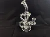 Bong Klein Dab Rig Glass Klein Oil Rigs Recycler Smoking water pipe Clear joint size 14.4mm