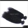 Malaysian Virgin Human Hair Kinky Curly Unprocessed Remy Hair Weaves Double Wefts 100G/Bundle 2Bundle/Lot Can Be Dyed Bleached V7Mcs Uptsw