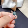 Ankomst Ljusblå Diamantring Solid Silver 925 Utmärkt Klipp Tidigare Diamant Test Moissanite Safir För Kvinnor