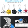 Mini Round Coin Knife Portable Key Chain Pendant Creative Small Folding Knife Outdoor Survival Tools 5 Colors