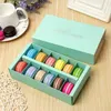 Macaron Box houdt 12 holte 20 * 11 * 5 cm voedsel verpakking geschenken papier feestdozen voor bakkerij cupcake snack snoep biscuit muffin box daj336