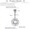 버튼 수술 강철 합성 오팔 블루 CZ 빈티지 스타일 배꼽 반지 배꼽 여성을위한 피어싱
