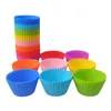 7cm Silicone Cake Cup Round Shaped Muffin Cupcake Baking Molds Home Kitchen Cooking Supplies Cake Decorating Tools