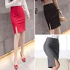 Fashion Spring Summer Elegant Slim Front Slit Midi Skirt Women Office s Formal Pencil Black/Gray/Red 6180 50 210510