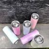 20oz Rechte Glow in the Sun Tumbler 6 Kleuren Mokken Roestvrijstalen dubbele vacuümisolatiebekers met een afsluitdeksel en plastic S9055994