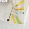 Zevity Женская повседневная свободная короткая рубашка с милым цветочным принтом, блузка с рукавами «летучая мышь», кимоно, рубашка Roupa Chic, летние топы LS9096 210603