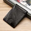 Ultra Thin RFID RFID Genuine Leather Men's Lisure Leisure Crazy Horse Man Money Clipe Multi Card Titular Business Mens Purse 45277p